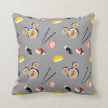 Mickey Mouse Sushi Icon Pattern Throw Pillow