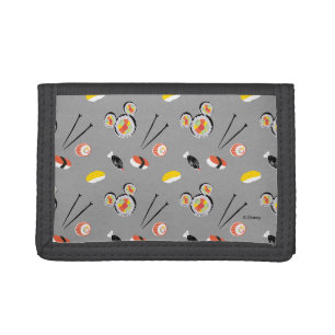 Mickey Mouse Sushi Icon Pattern Tri-fold Wallet