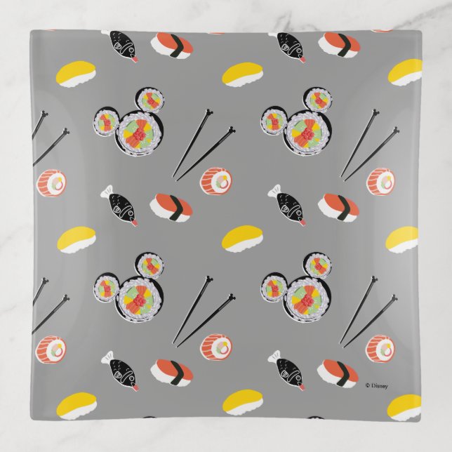 Mickey Mouse Sushi Icon Pattern Trinket Tray (Front)