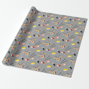 Mickey Mouse Sushi Icon Pattern Wrapping Paper