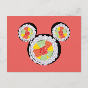 Mickey Mouse Sushi Icon Postcard