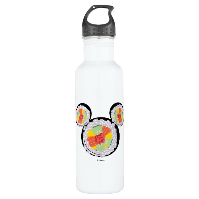 Mickey Mouse Sushi Icon Stainless Steel Water Bottle (Front)