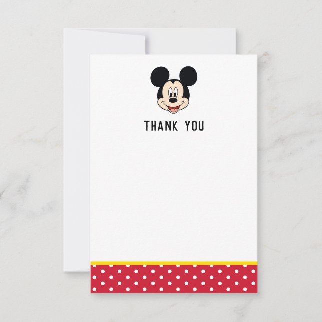 Mickey Mouse Thank You Gender Reveal Baby Shower Card (Front)
