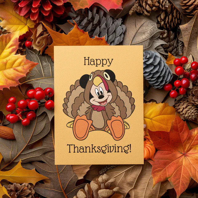 Mickey Mouse Thanksgiving Turkey Card
