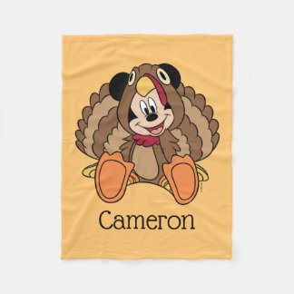Mickey Mouse Thanksgiving Turkey Fleece Blanket