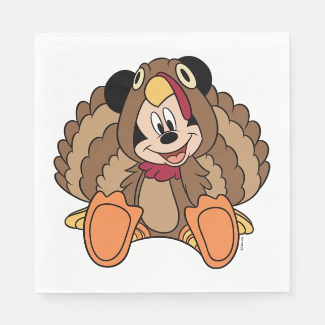 Mickey Mouse Thanksgiving Turkey Napkins (Front)