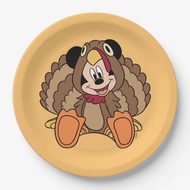 Mickey Mouse Thanksgiving Turkey Paper Plates (Front)