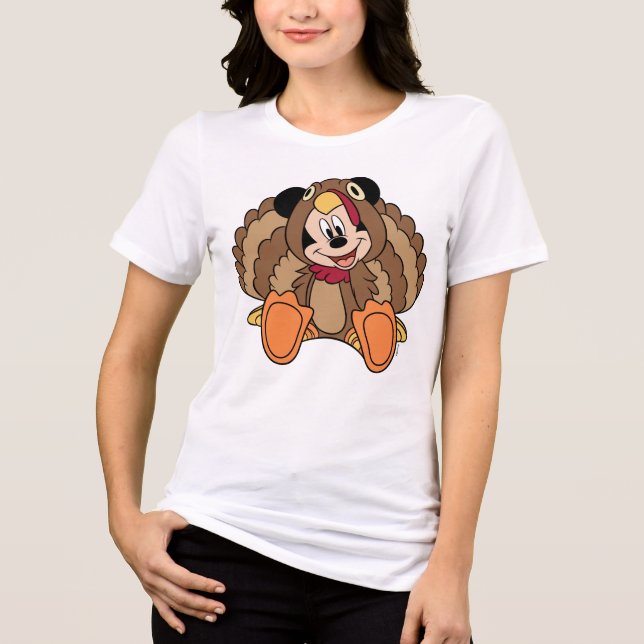 Mickey Mouse Thanksgiving Turkey Tri-Blend Shirt (Front)