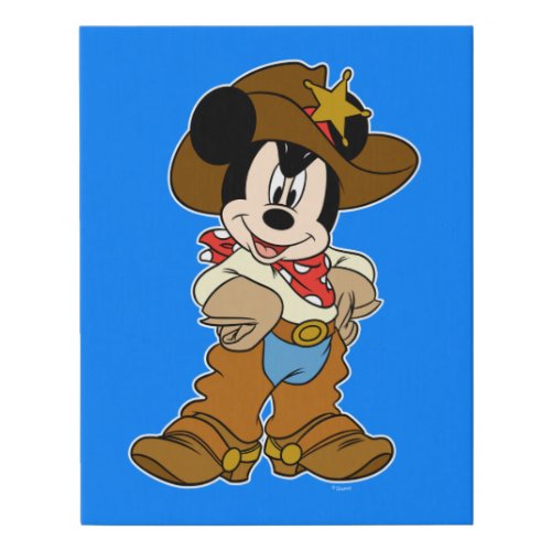 Mickey Mouse the Cowboy Faux Canvas Print