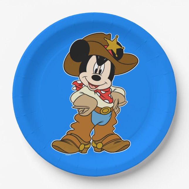 Mickey Mouse the Cowboy Paper Plates (Front)