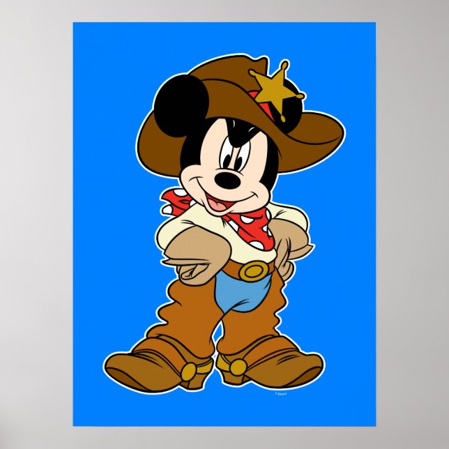 Mickey Mouse the Cowboy Poster (Front)