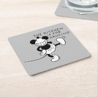 Disney Mickey Mouse head coaster set of 4-White With Black Glitter