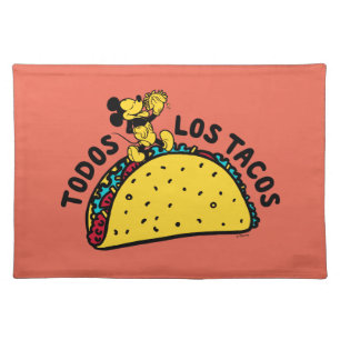 Mickey Mouse Todos Los Tacos Sign Cloth Placemat