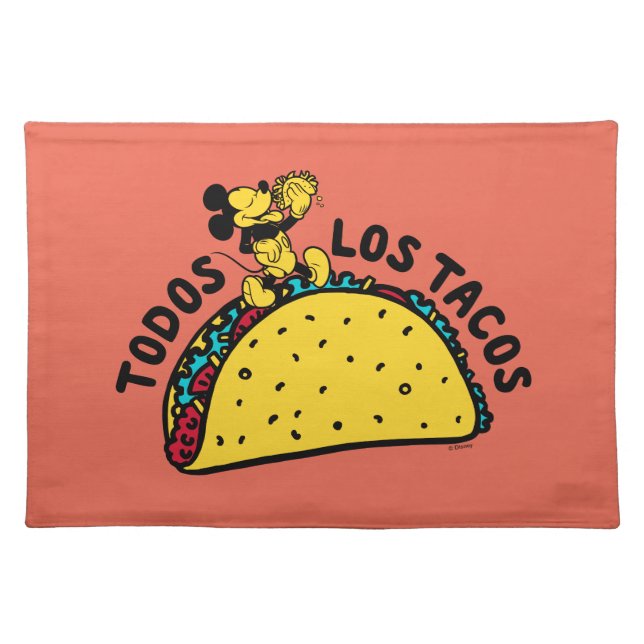 Mickey Mouse Todos Los Tacos Sign Cloth Placemat (Front)