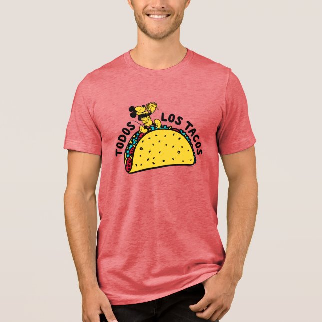 Mickey Mouse Todos Los Tacos Sign Tri-Blend Shirt (Front)