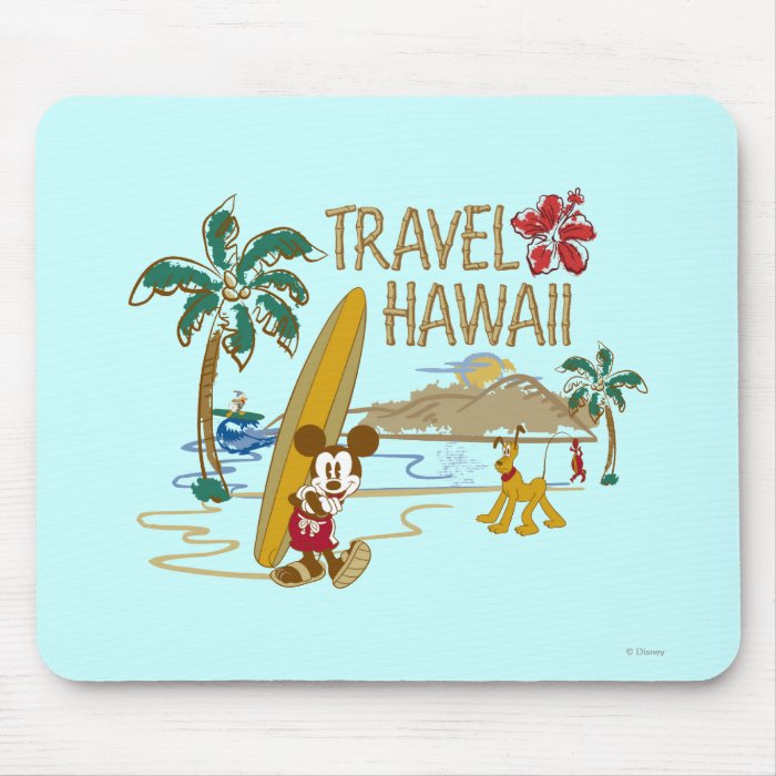 Mickey Mouse Travel Hawaii Mousepads
