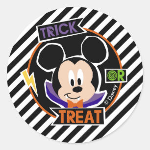 Mickey Mouse Trick or Treat Halloween Party Classic Round Sticker