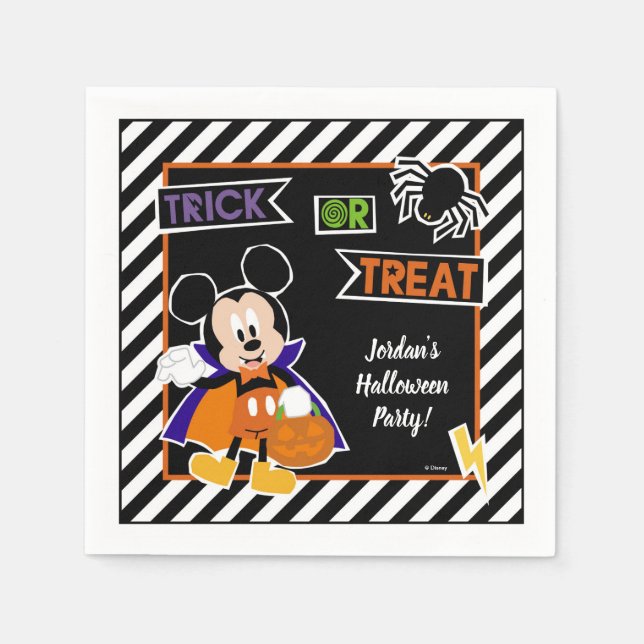 Mickey Mouse | Trick or Treat Halloween Party Napkins (Front)