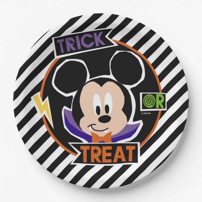 Mickey Mouse | Trick or Treat Halloween Party Paper Plates (Front)