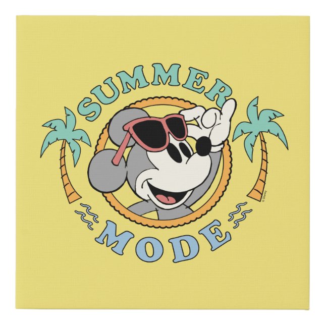 Mickey Mouse | Tropical Summer Mode Faux Canvas Print (Front)