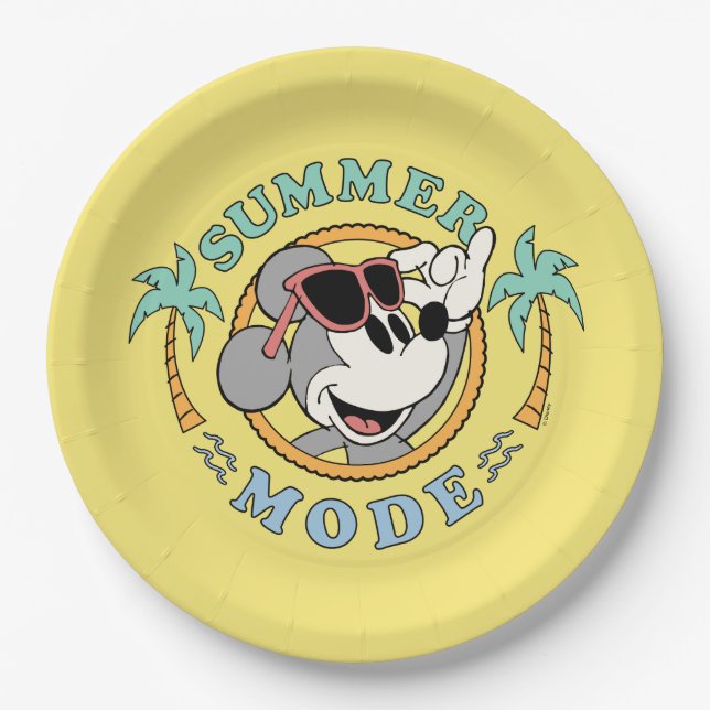 Mickey Mouse | Tropical Summer Mode Paper Plates (Front)