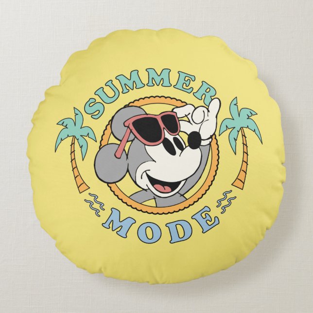 Mickey Mouse | Tropical Summer Mode Round Pillow (Front)