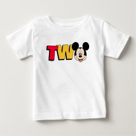 Mickey Mouse | Two Second Birthday Baby T-shirt