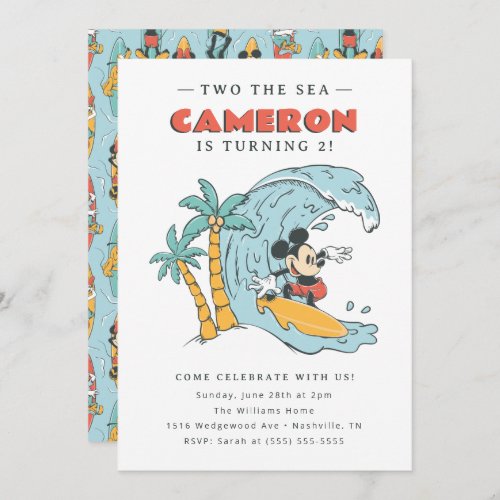 Mickey Mouse  Two the Sea Summer Birthday Invitation