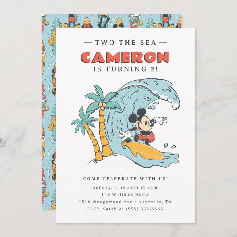 Mickey Mouse | Two the Sea Summer Birthday Invitation