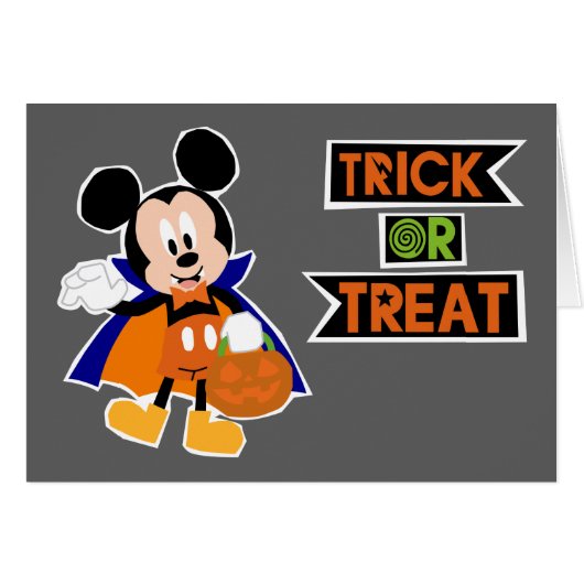 Mickey Mouse Vampire | Halloween Cards (Front Horizontal)