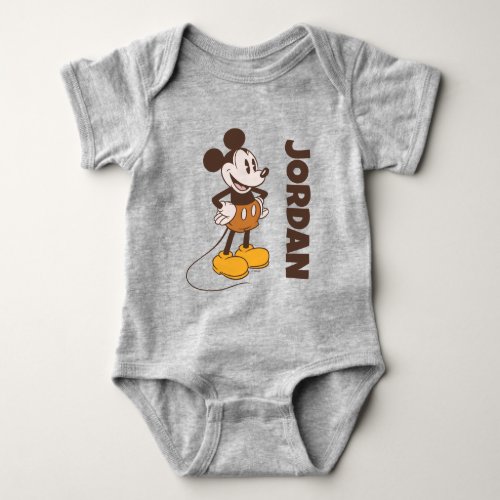 Mickey Mouse  Vintage Mickey  Add Your Name Baby Bodysuit