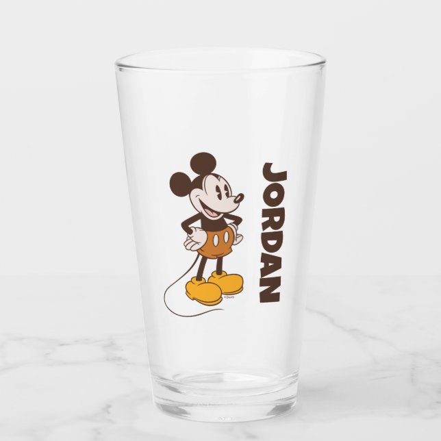Mickey Mouse | Vintage Mickey | Add Your Name Glass (Front)