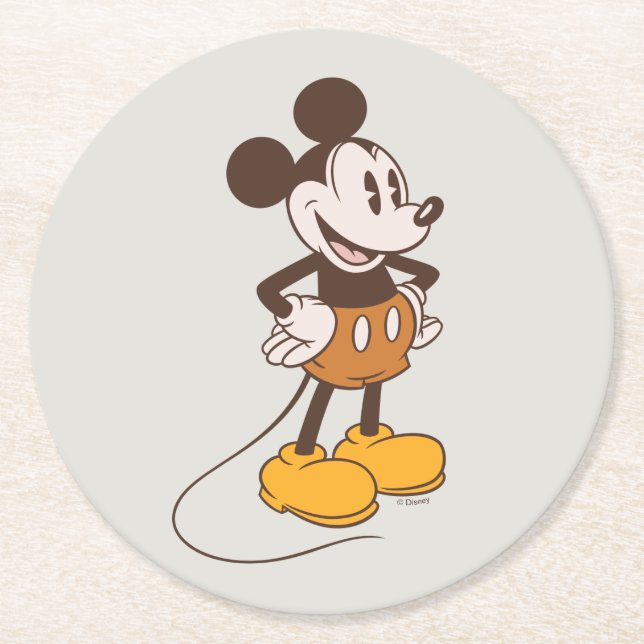 Mickey Mouse | Vintage Mickey Round Paper Coaster (Front)