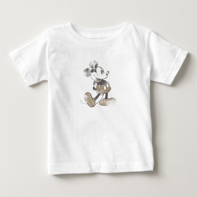Mickey Mouse Vintage Washout Design Baby T-Shirt (Front)