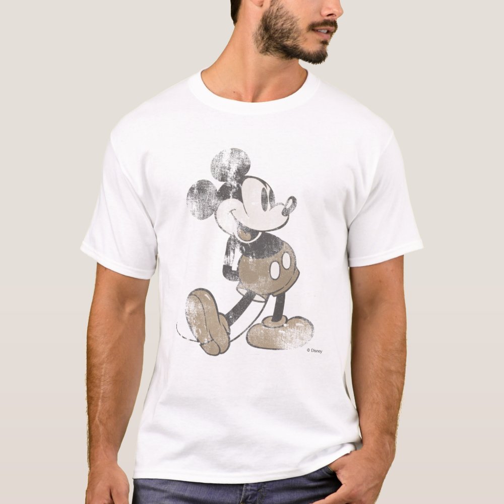 Discover Mickey Mouse Vintage Washout Design T-Shirt
