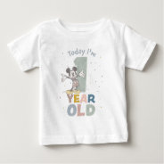 Mickey Mouse Watercolor 1st Birthday Baby T-shirt at Zazzle