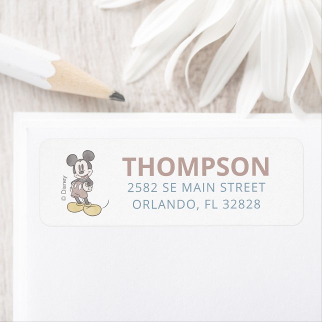 Mickey Mouse Watercolor Birthday Label (Insitu)