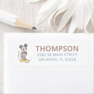 Mickey Mouse Watercolor Birthday Label