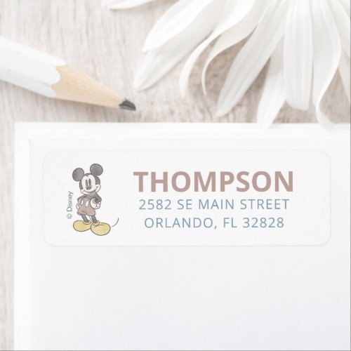 Mickey Mouse Watercolor Birthday Label