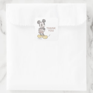 Mickey Mouse Watercolor Birthday Thank You Square Sticker