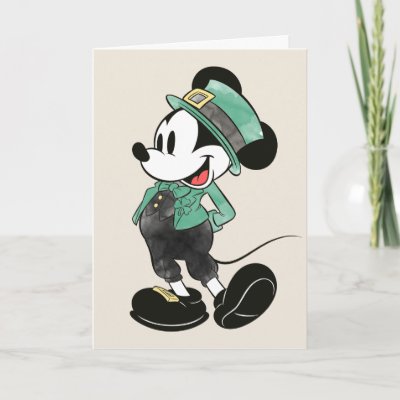 Mickey Mouse | Watercolor St. Patrick's Day Card