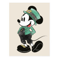 Mickey Mouse | Watercolor St. Patrick's Day Postcard