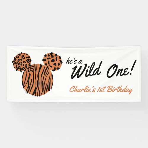 Mickey Mouse  Wild One 1st Birthday Banner