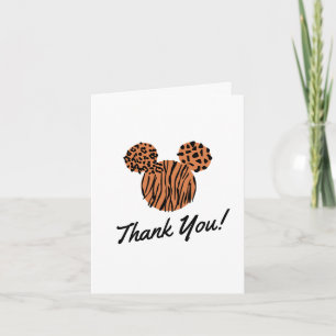 Mickey Mouse Wild One 1st Birthday Letterpress Thank You Card