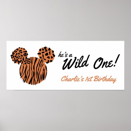 Mickey Mouse  Wild One 1st Birthday Poster