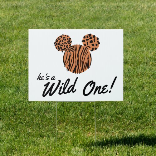 Mickey Mouse  Wild One 1st Birthday Sign
