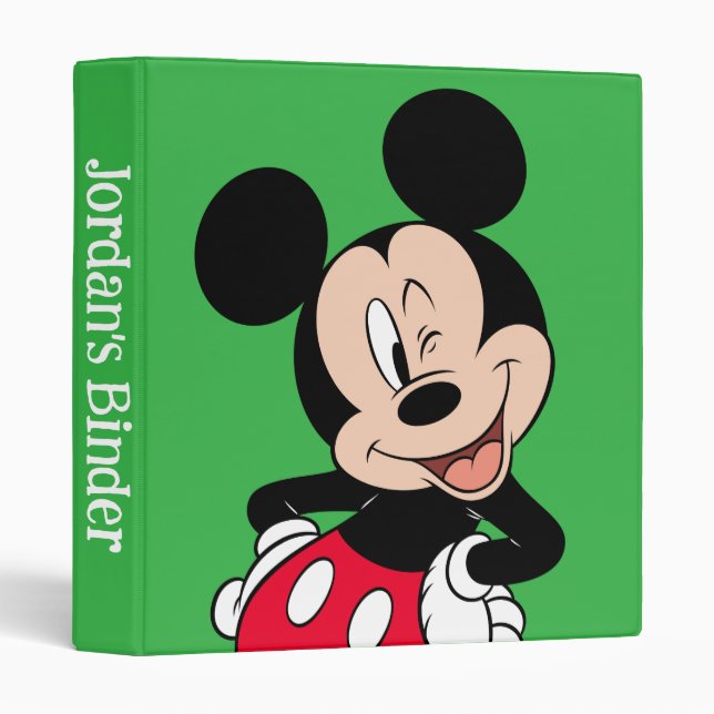 Mickey Mouse Wink 3 Ring Binder (Front/Spine)