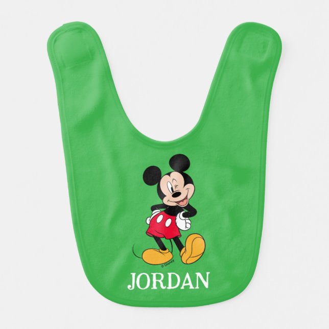 Mickey Mouse Wink Baby Bib (Front)