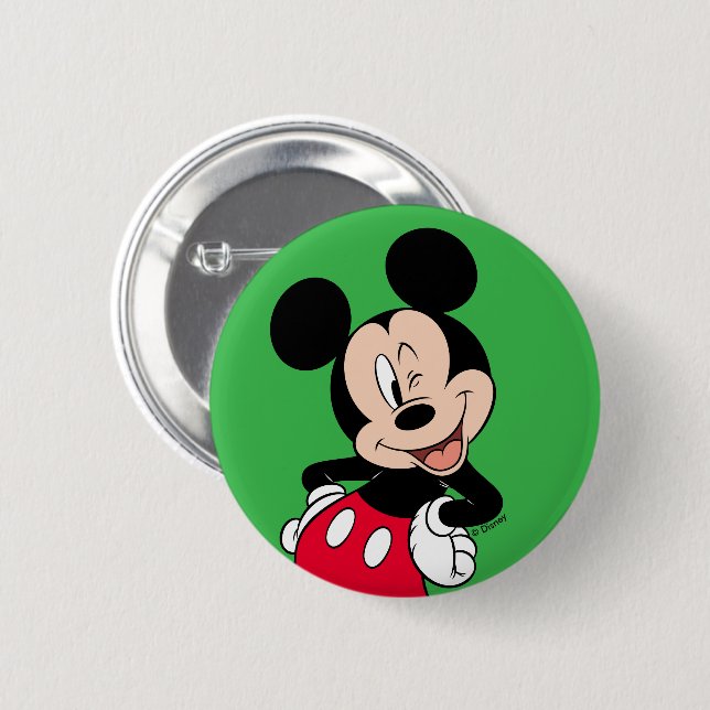 Mickey Mouse Wink Button | Zazzle
