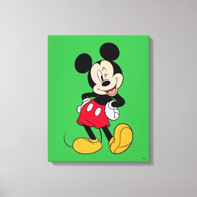 Mickey Mouse Wink Canvas Print